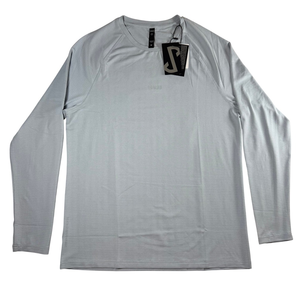 HAUS Essentials Men's M Light Blue Long Sleeve Athletic Fitted Tee NWT